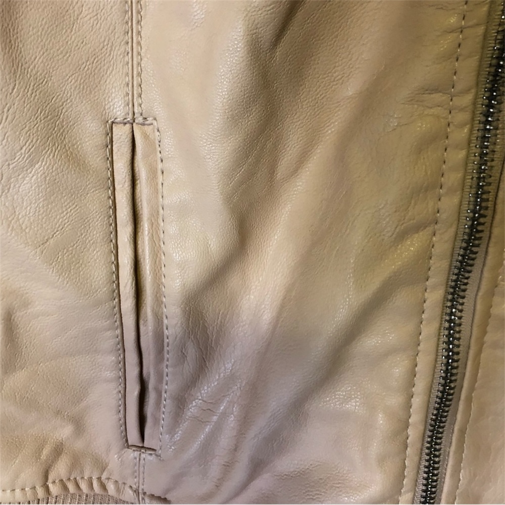 Cavalini Vegan Leather Bomber Jacket Mauve Size Large - Picture 7 of 13